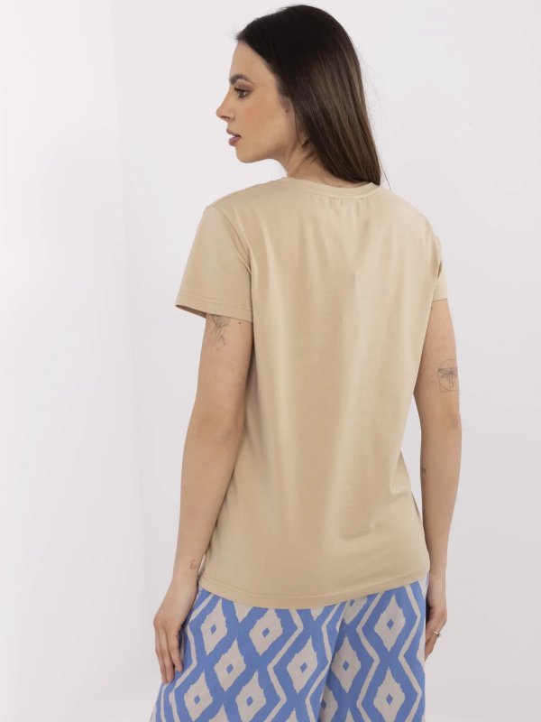 T-shirt-CLM-TS-1639.12-beżowy rozmiar - M