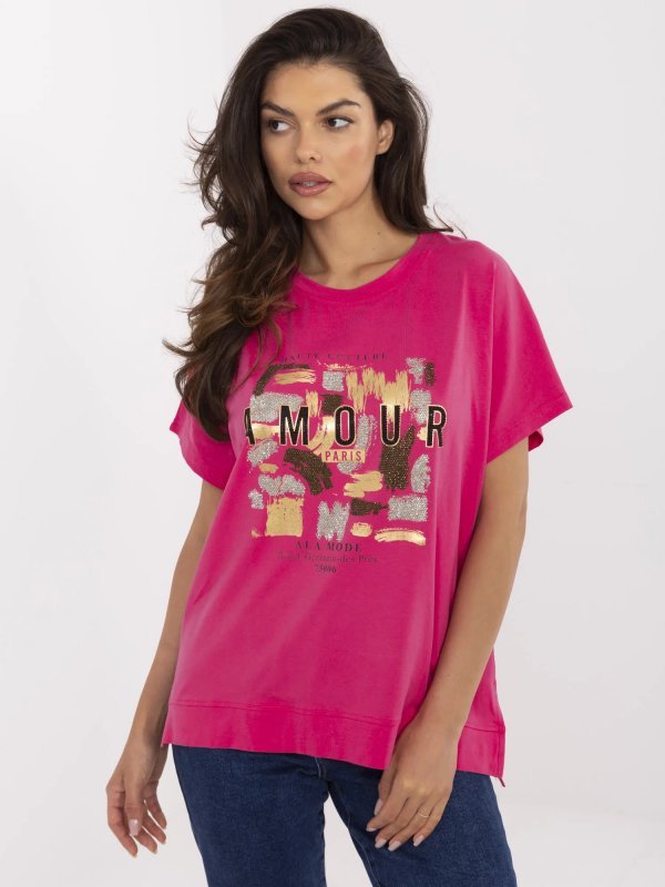 Bluzka-CLM-BZ-1701.81-fuksjowy rozmiar - L/XL