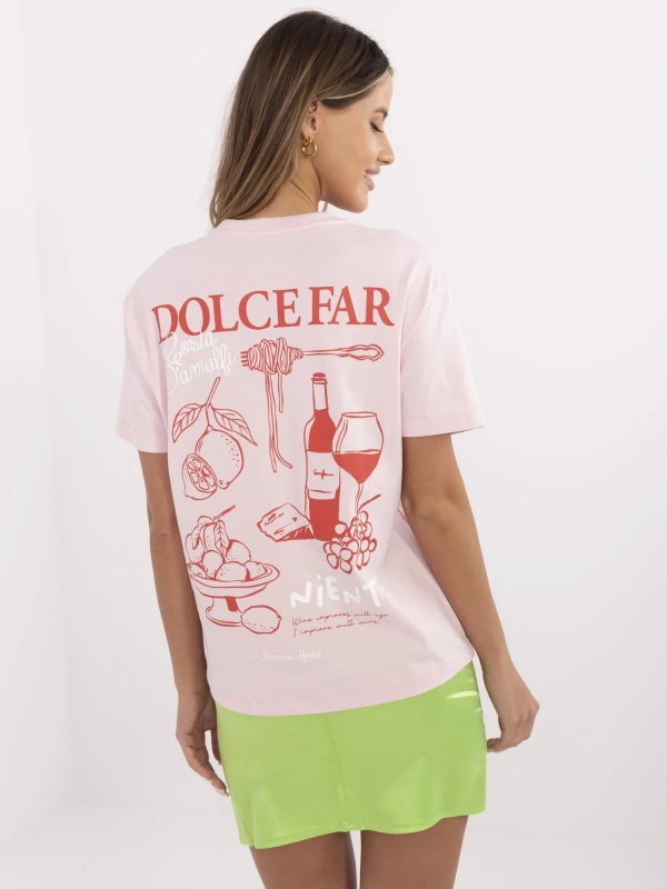 T-shirt-D12022M02738A-jasny różowy rozmiar - XS