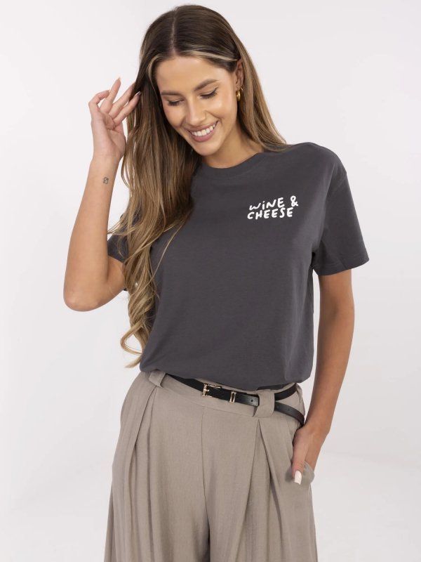 T-shirt-D12022M02738A-grafitowy rozmiar - XL