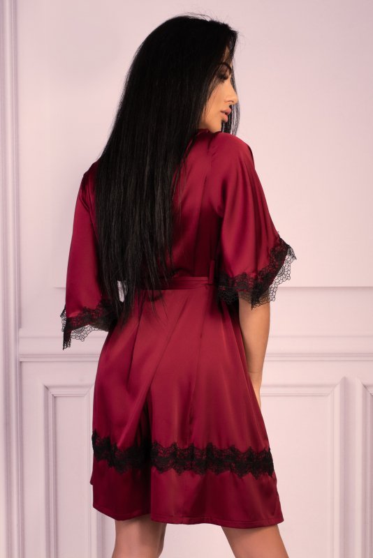 Szlafrok Aresmina LC 90564 Cherry Mahogany Callection Burgundy Bordowy LivCo Corsetti Fashion rozmiar - L/XL