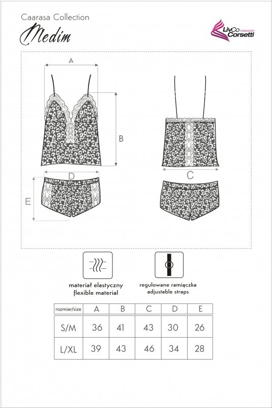 Zmysłowa Koszulka Damska Medim LC 90601 Caarasa Collection LivCo Corsetti Fashion rozmiar - L/XL