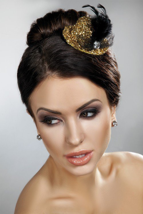 Mini Top Hats Yelow Żółty LC 12020 Model 12 LivCo Corsetti Fashion Model 12