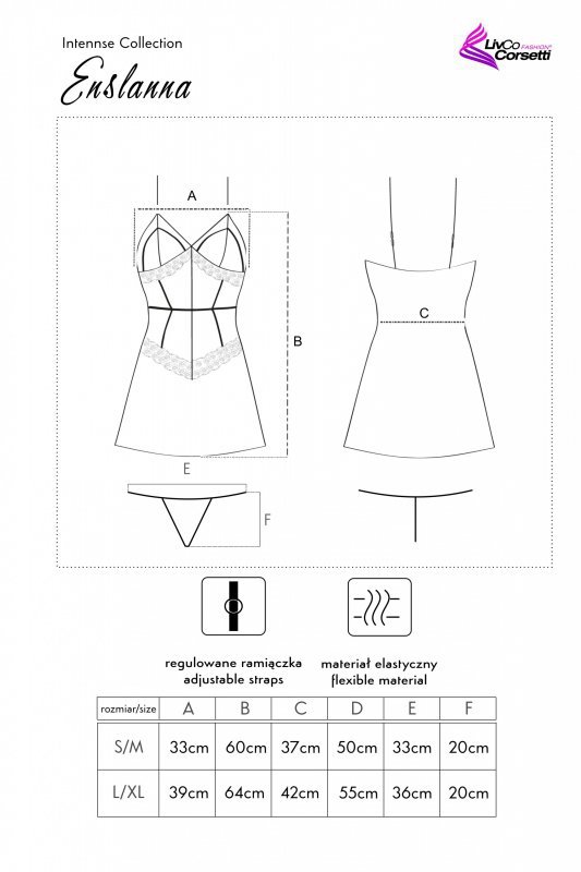 Zmysłowa Koszulka Damska Enslanna Intennse Pink Różowy Collection LivCo Corsetti Fashion rozmiar - L/XL