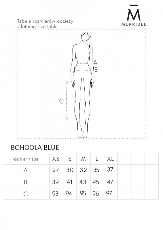 Bohoola Blue/Niebieskie jeansowe spodnie rurki z wysokim stanem Merribel rozmiar - S