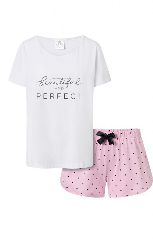 Piżama Damska Model Sweet Dreams 168759 White/Pink - Momenti Per Me