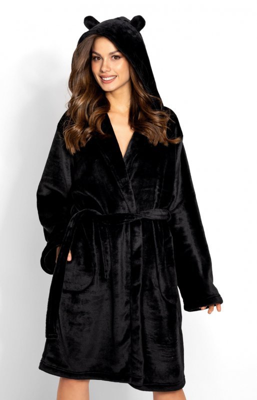 Szlafrok Damski Model Kitty 172557 Black - Momenti Per Me