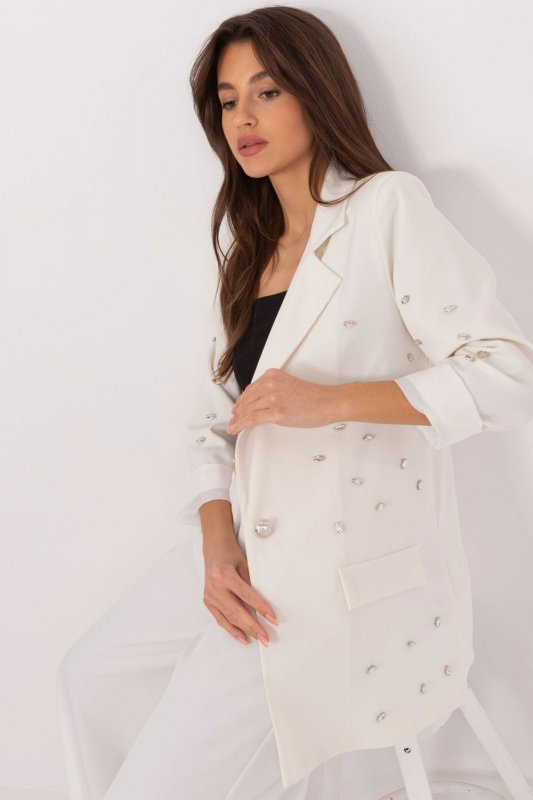 Marynarka Model DHJ-MA-18251.42 Ecru - Italy Moda