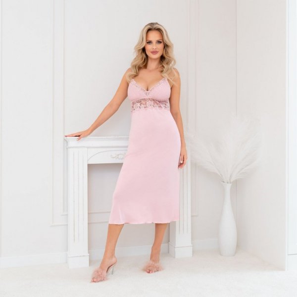Donna Koszula nocna Jasmine long pudrowy róż
