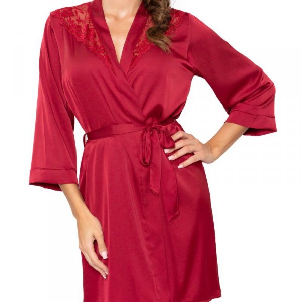 Donna Szlafrok damski Mari bordowy