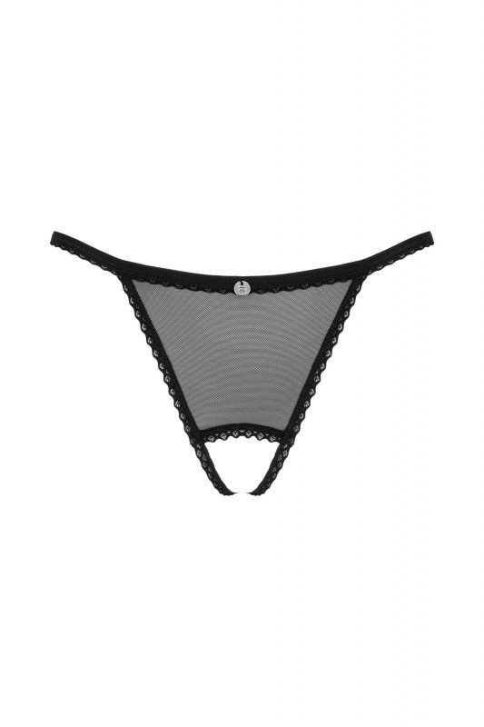 Obsessive Figi stringi otwarte Celia Noir czarne