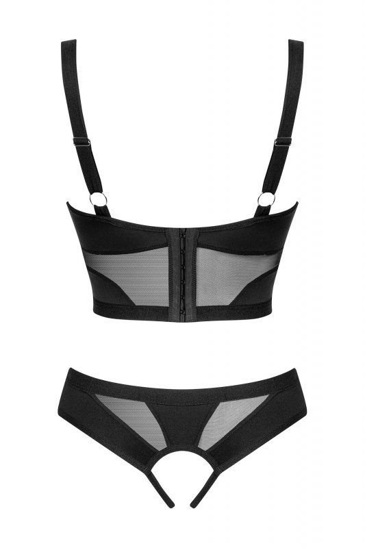 Obsessive Komplet 2-częściowy otwarty Chic Amoria czarny