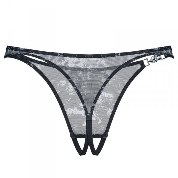 Obsessive Figi stringi otwarte Corrosis czarne