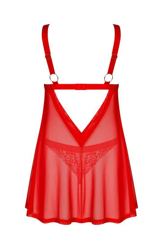 Obsessive Babydoll i stringi Elianes czerwone