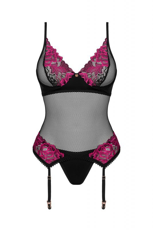Obsessive Gorset i stringi Rosenty milticoloured