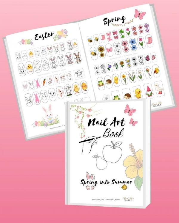 E-Book zum Ausdrucken Nail Art Book Spring into Summer 10 Seiten (über 400 Designs) 97 PLN