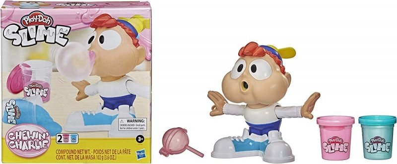 Zestaw Play-Doh Balonowy Karol dla dzieci w wieku od 3 lat z 2 pojemnikami różowej i niebieskiej masy plastycznej Play-Doh Slime