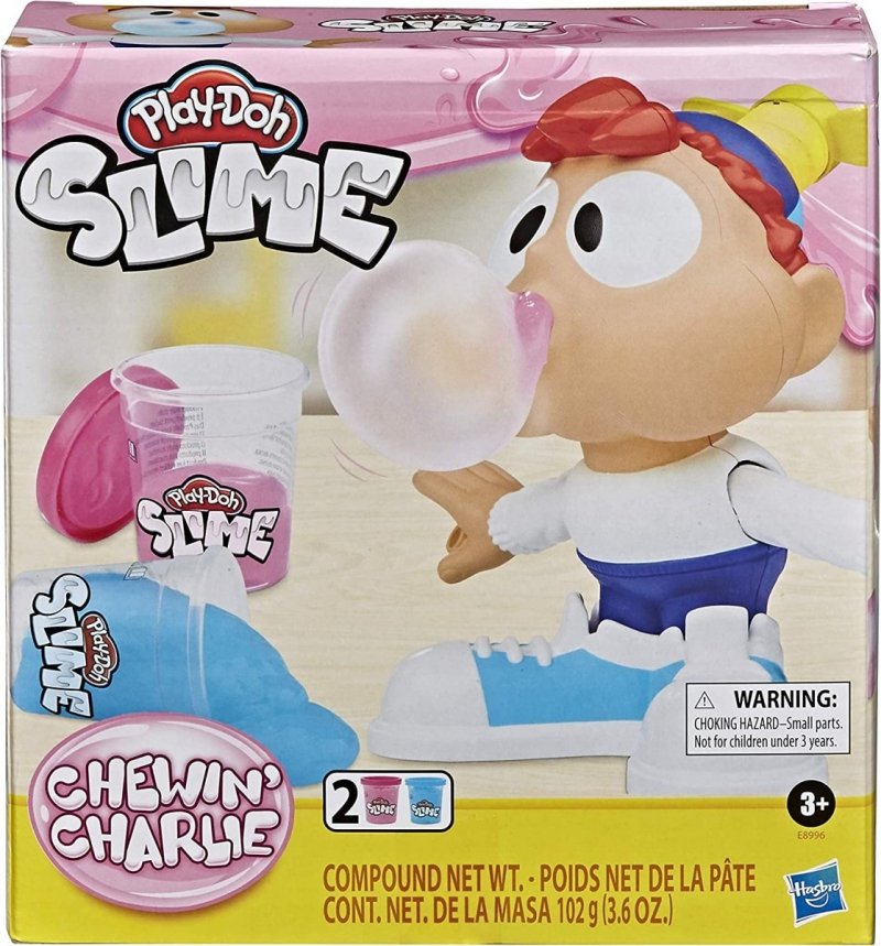 Zestaw Play-Doh Balonowy Karol dla dzieci w wieku od 3 lat z 2 pojemnikami różowej i niebieskiej masy plastycznej Play-Doh Slime
