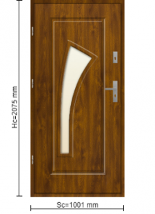 Drzwi Zewnętrzne Stalowe 55mm Standard Wzór T20R Złoty Dąb