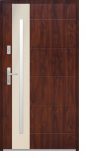 WIKĘD Drzwi Zewnętrzne Premium 54 mm grubości Wzór 26 Orzech 