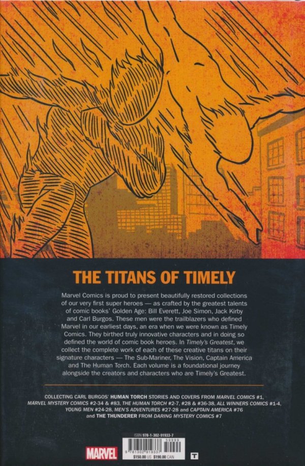 TIMELYS GREATEST THE GOLDEN AGE HUMAN TORCH OMNIBUS HC [STANDARD] [9781302919337] **promocja TOMY**