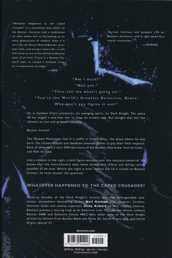 BATMAN WHATEVER HAPPENED TO THE CAPED CRUSADER HC [9781779504906] **promocja TOMY**