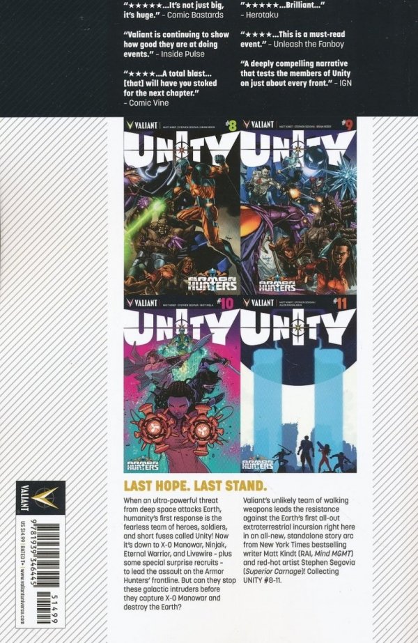 UNITY VOL 03 ARMOR HUNTERS TP [9781939346445] **promocja TOMY**