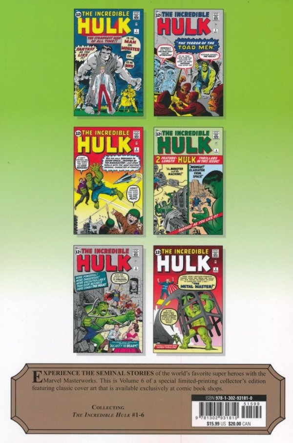 MIGHTY MARVEL MASTERWORKS THE INCREDIBLE HULK THE GREEN GOLIATH TP [VARIANT] [9781302931810] **OFERTA SPECJALNA**