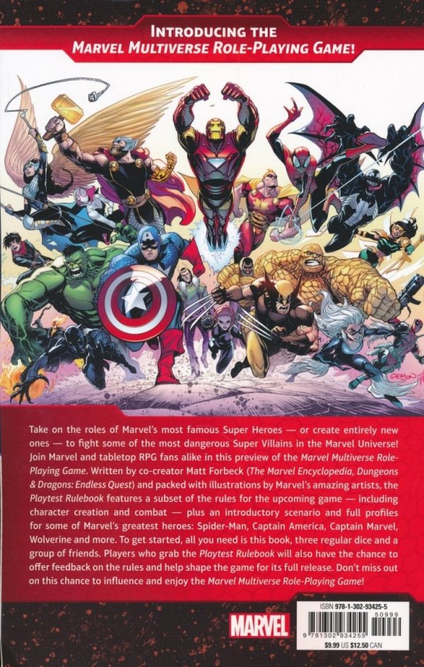 MARVEL MULTIVERSE ROLE-PLAYING GAME PLAYTEST RULEBOOK TP [VARIANT] [9781302934255] **OFERTA SPECJALNA**