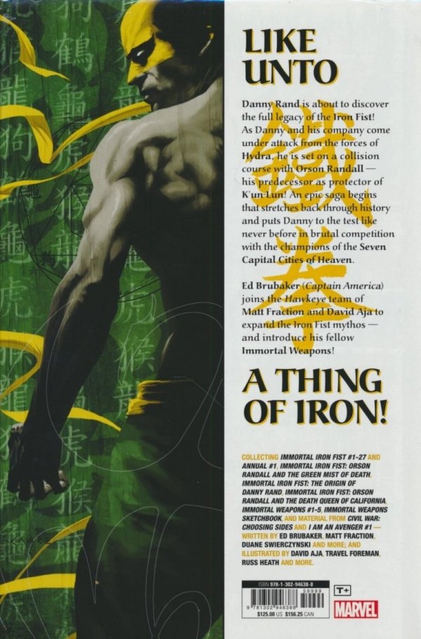 IMMORTAL IRON FIST AND THE IMMORTAL WEAPONS OMNIBUS HC [VARIANT] [9781302946388] **promocja TOMY**