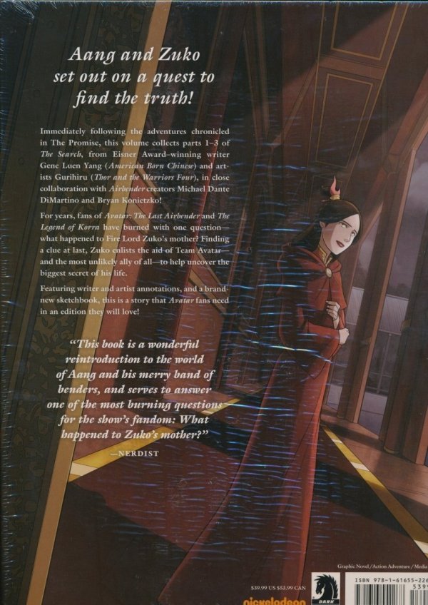AVATAR THE LAST AIRBENDER THE SEARCH LIBRARY EDITION HC [9781616552268] **promocja TOMY**