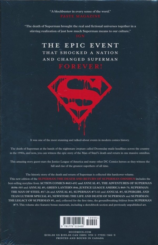 SUPERMAN THE DEATH AND RETURN OF SUPERMAN OMNIBUS HC [9781779515469] **PROMOCJA TOMY**