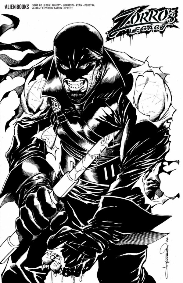 ZORROS LEGACY #2 VARIANT D LOPRESTI B&W [73238818484200241]
