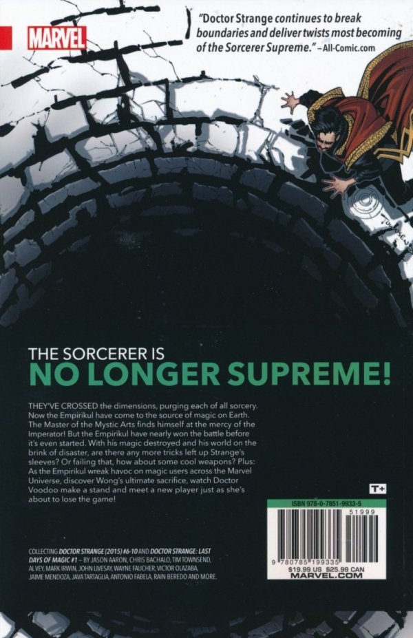 DOCTOR STRANGE VOL 02 THE LAST DAYS OF MAGIC TP [9780785199335] **OFERTA SPECJALNA**