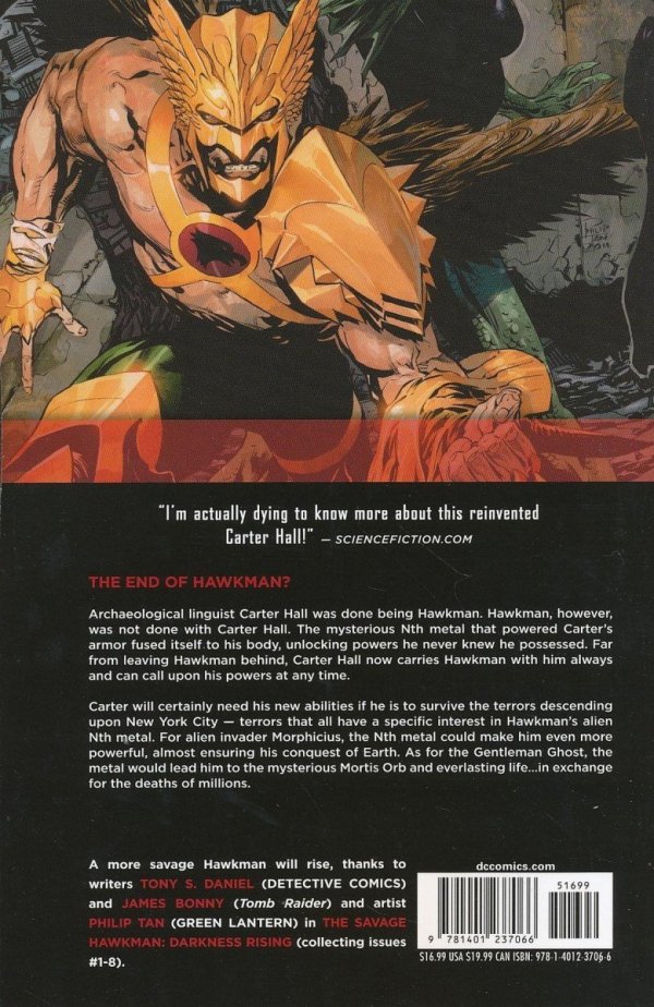 SAVAGE HAWKMAN VOL 01 DARKNESS RISING TP [9781401237066] **promocja TOMY**