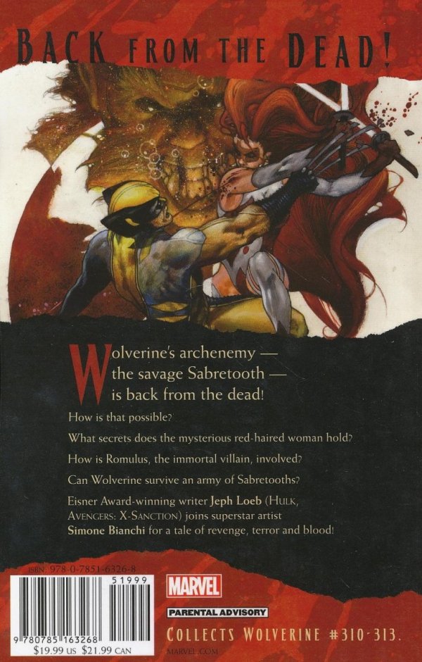 WOLVERINE SABRETOOTH REBORN TP [9780785163268]