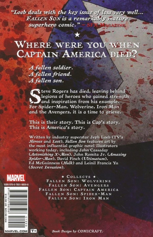 FALLEN SON THE DEATH OF CAPTAIN AMERICA TP [9780785198598] **promocja TOMY**