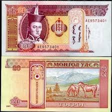 MONGOLIA Banknot 20 Tugrik 2020 UNC 