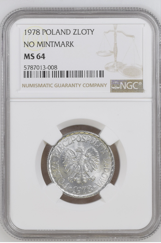 1 złoty 1978 BZM 1978 NGC MS 64 