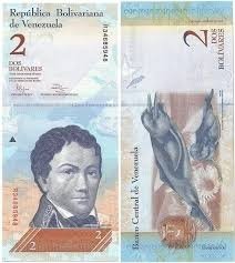 WENEZUELA Banknot 2 Bolivares 2012 UNC 