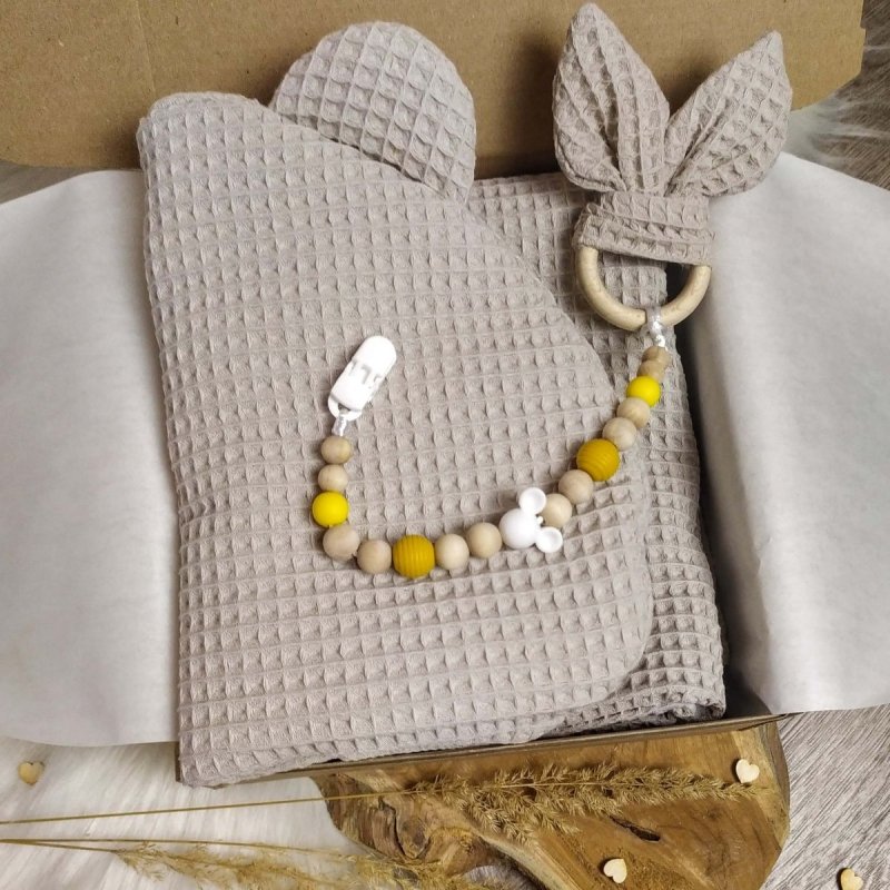 Zestaw prezent BABYSHOWER - beżowy