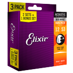 Struny ELIXIR NanoWeb 80/20 Bronze (12-53) 3pack