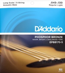 Struny D'ADDARIO Phosphor EPBB170-5 (45-130) 5str.