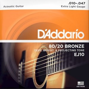 Struny D'ADDARIO 80/20 Bronze Wound EJ10 (10-47)