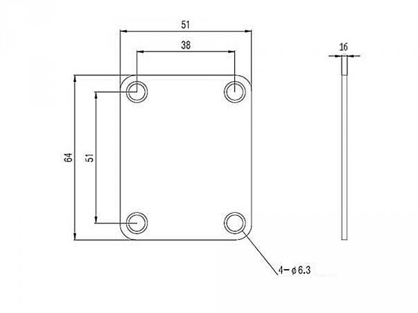 Mosiężna płytka gryfu VPARTS VHN-001F (BK)