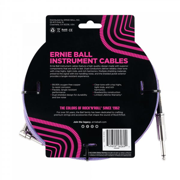 Kabel gitarowy ERNIE BALL 6069 (7,62m)