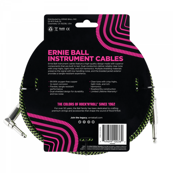 Kabel gitarowy ERNIE BALL 6082 (5,49m)