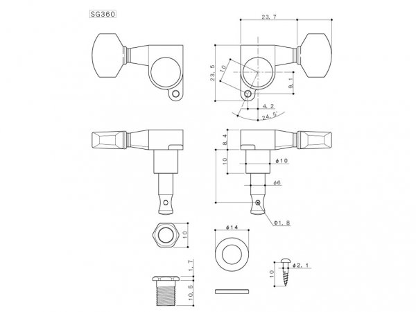 Klucze blokowane GOTOH SG360-07 MG (BK,6L)