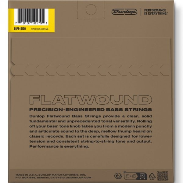 Struny DUNLOP DBFS40100 Flatwound (40-100)