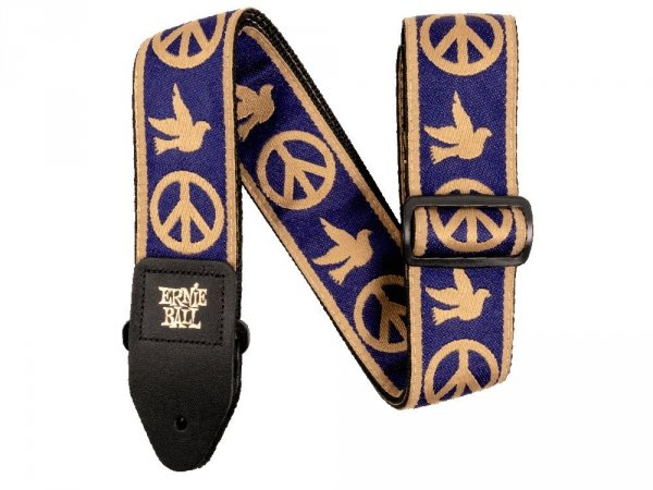Pasek ERNIE BALL Navy Blue  Beige Peace Love Dove
